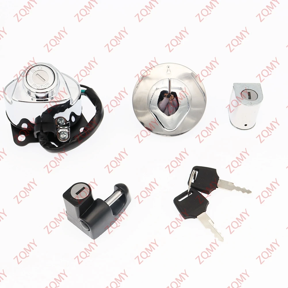 1Set Motorcycle Ignition Switch Gas Cap Helmet Lock Set For Honda VT250 Shadow VT400 VT600 VT750 Aluminum Alloy