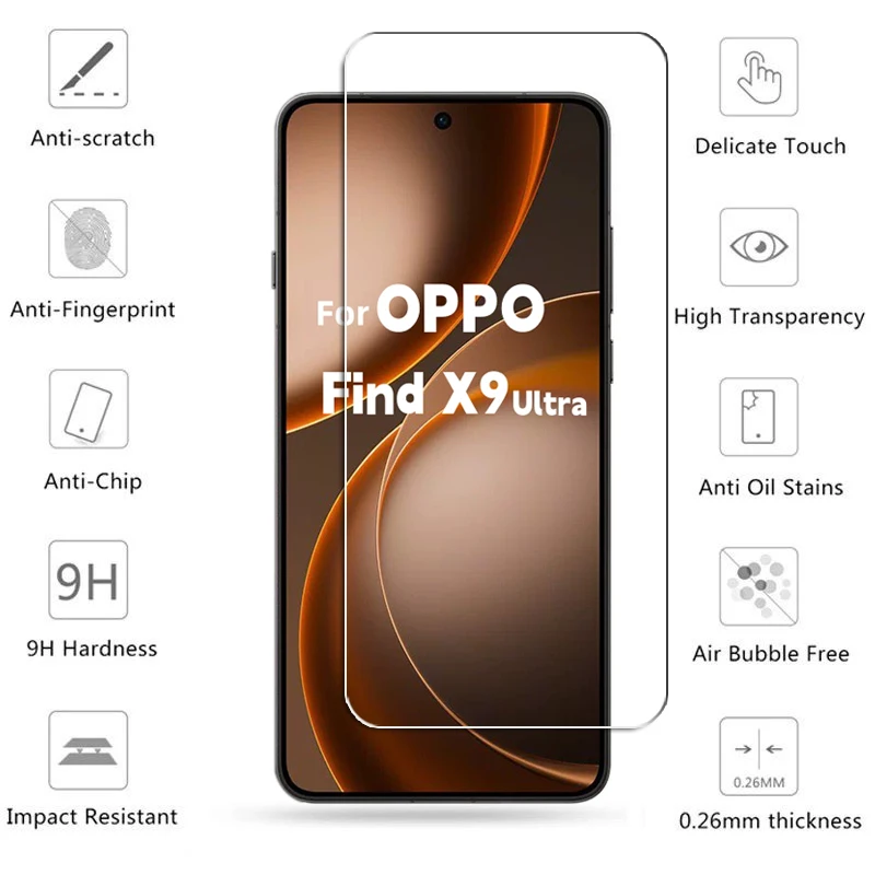 Vollständig transparentes Glas für OPPO Find X9 Ultra, gehärtetes Glas, Displayschutzfolie, Schutzfolie für OPPO Find X9 Ultra – Detail 2
