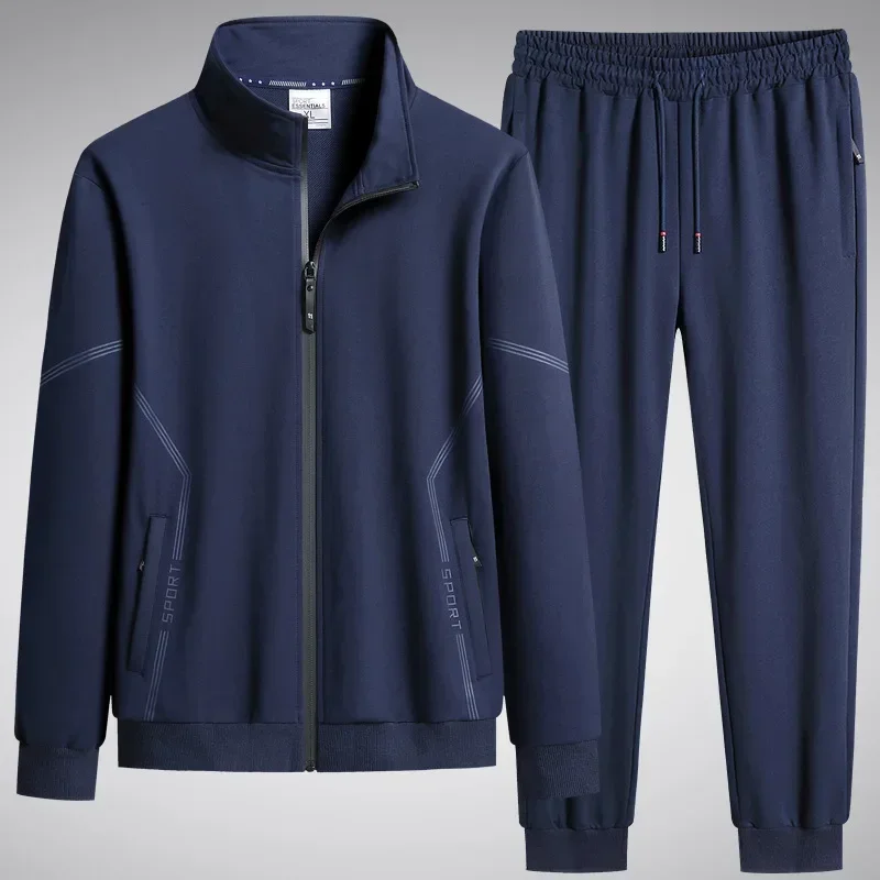 Fato de treino casual monocromático masculino, conjuntos masculinos para outono, roupas de corrida, suéter unissex, plus size 8XL, moda, novo, 2024