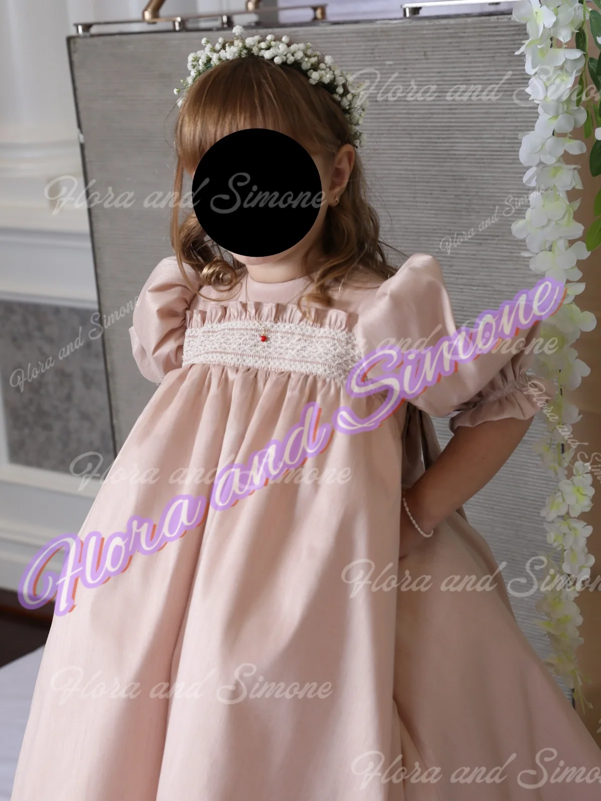 Elegant Quality Satin Flower Girl Dress A-Line Fluffy for Wedding Ball Dresses Kids Birthday Party Baptism First Communion Gowns