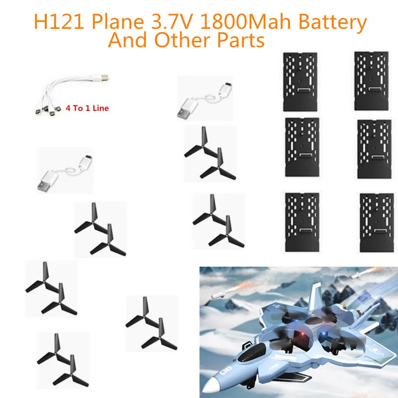 JJRC H121 Surround Fight Remote Control RC Plane Aircraft Airplane Spare Parts 3.7V 1800Mah Battery Propeller USB Accessories