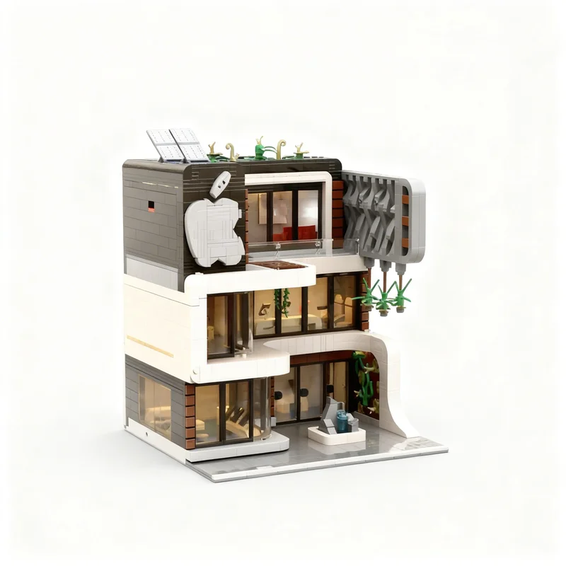 2586pcs MOC Modular Streetscape Apple Store Modular Streetscape Series Model Building Blocks Toys Architecture Christmas Gift view 3