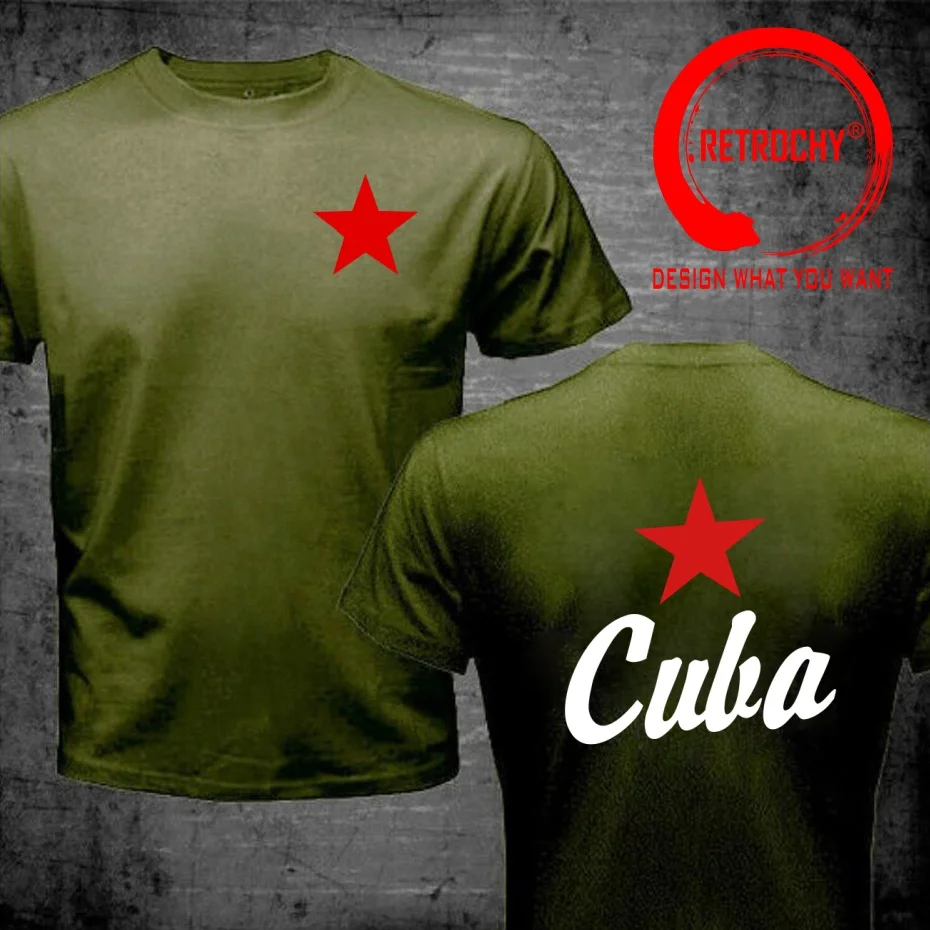 Funny Design cuba-cuban-handwritten-red-star  Shirt Men Fashion Trendy Casual Clothing Stylish Tops Tee Shirt Leisure Tshirt Men