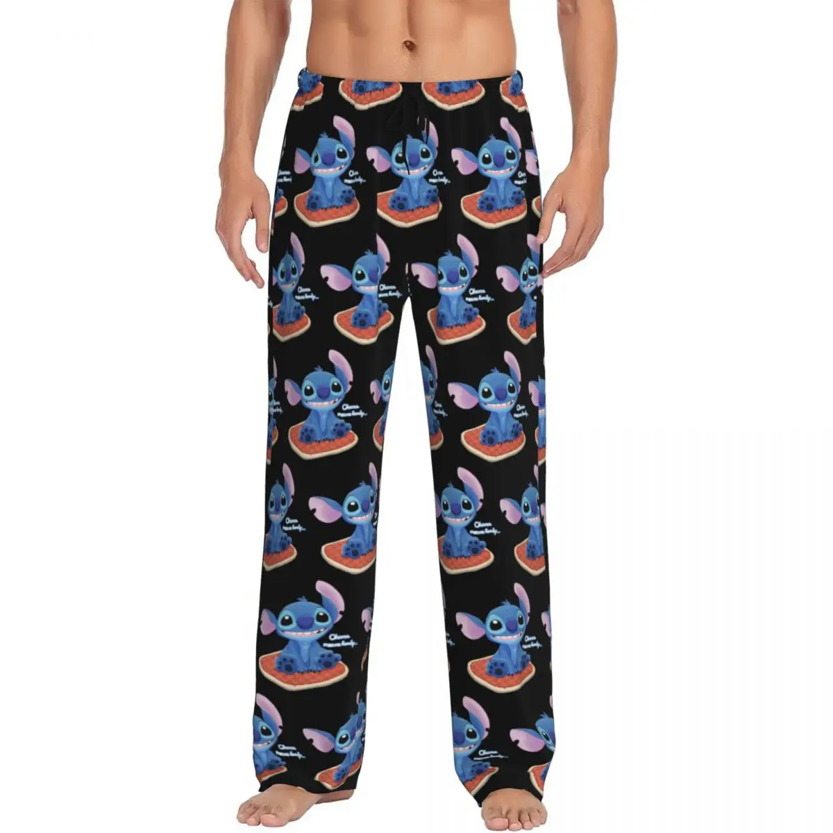 Custom Cartoon Stitch Pajama Pants Men's Sleepwear Lounge Sleep Bottoms Stretch with Pockets