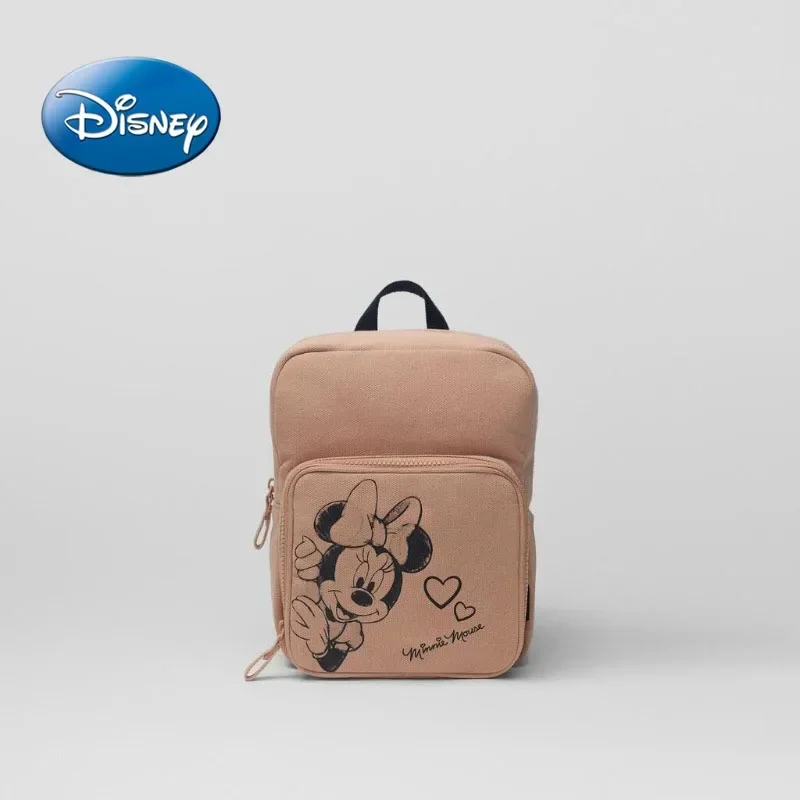 Nuevo bolso de lona de Minnie Mouse de Disney para niños, mochila para bebé, mochila ligera para guardería, bolso para mamá