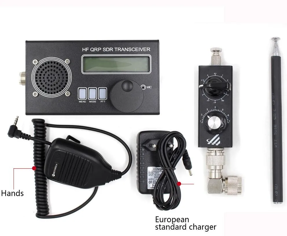 uSDX 8 Band SDR All Mode USB, LSB, CW, AM, FM HF SSB QRP Transceiver QCX-SSB  +  20W QRP Shortwave HF  Antenna