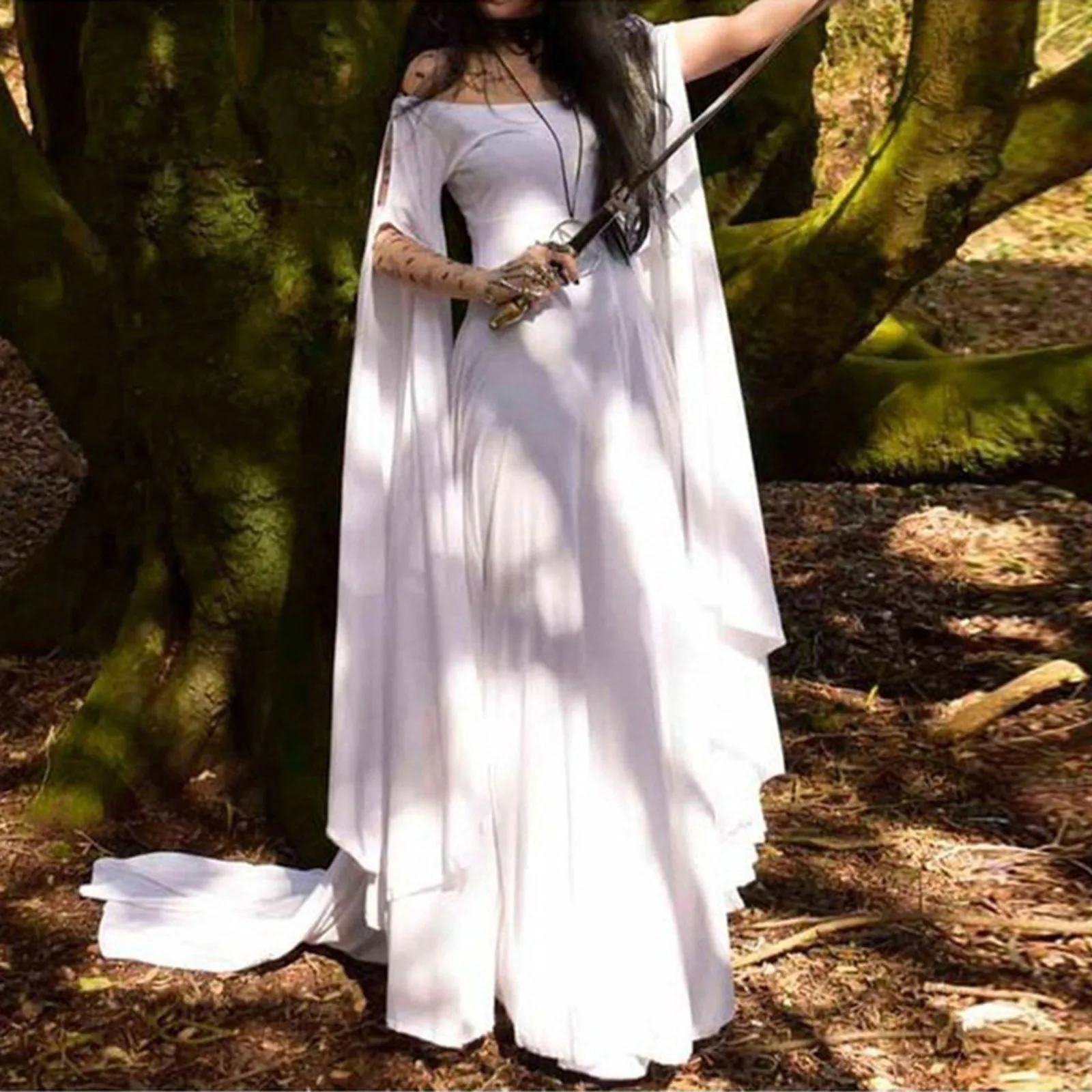 ladies dress Elegant off shoulder round Neck high Waist Wrapped Maxi Dress Women halloween Party Club Elegant Evening Dresses