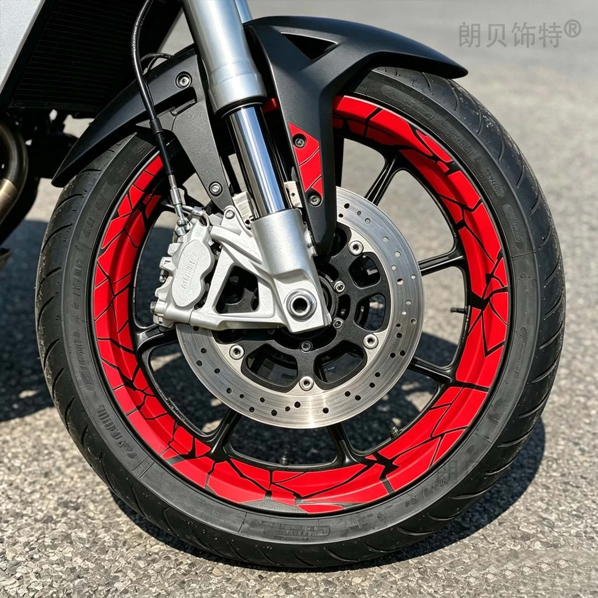 2PCS Motorcycle Stickers Geometric Fragment Waterproof Self Adhesive Vinyl Decals for Wheel Rim Helmet Windshield Modified Decor