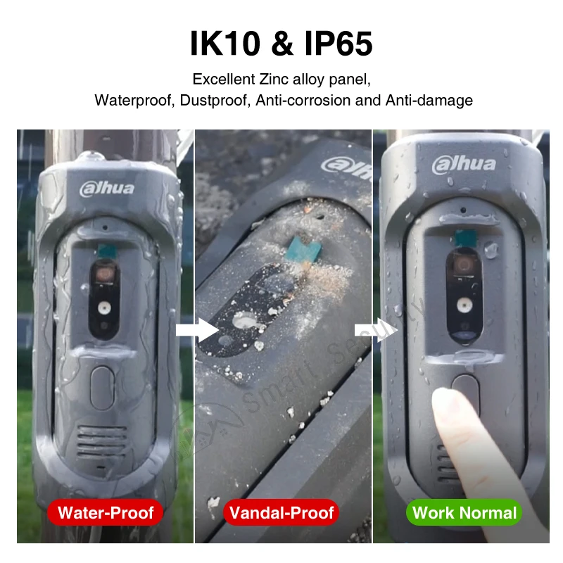 داهوا 2MP IP65 IK10 فيديو إنترفون سبائك الزنك لوحة HD PoE جرس الباب كاميرا تعمل بالأشعة تحت الحمراء WEB TCP SIP RS-485 APP فتح عن بعد VTO2101E-P-S2