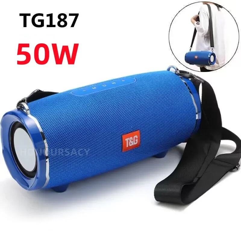 TG187 High-Power 50W Portable Waterproof Bluetooth Speaker Speaker Wireless Bass Speaker Bass MP3 Player FM Radio 4400mAh Batter