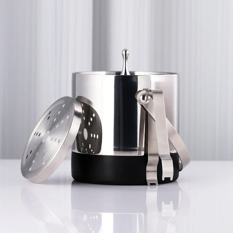 

Stainless Steel Double Layer Ice Bucket Creative Home Anti slip Bar KTV Beer Ice Bucket