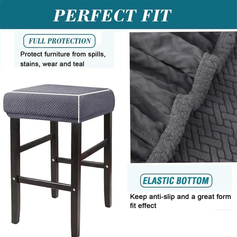 Stretch Rectangle Bar Stool Covers Jacquard Stool Cover Washable Counter Stool Covers Bar Stool Seat Covers Chair Seat Cover