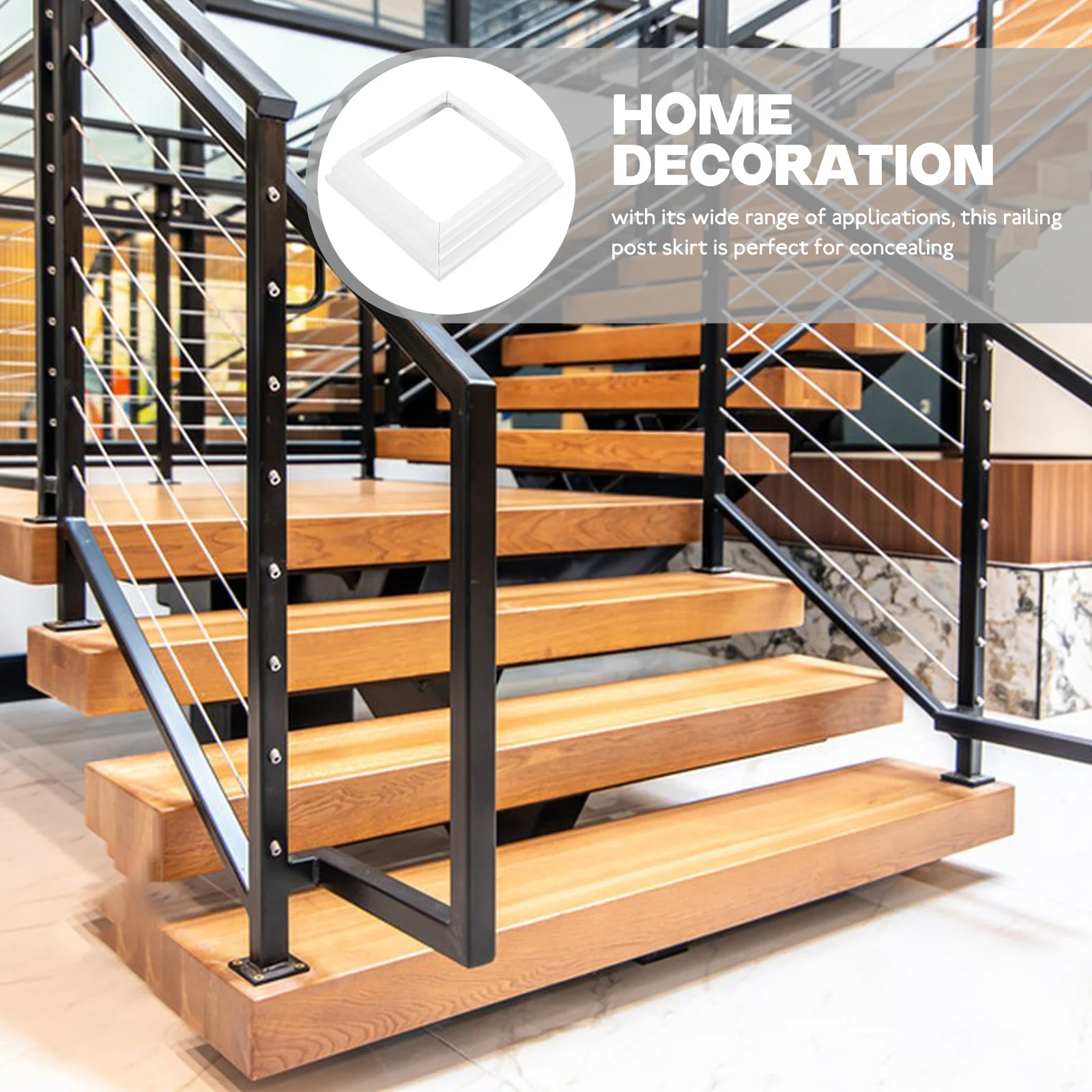 

4pcs Column Wraps Post Skirt Plastic Railing Base Sleeve For Porch Deck Balcony Stairs Fence Parts Square Post Cover Outdoor