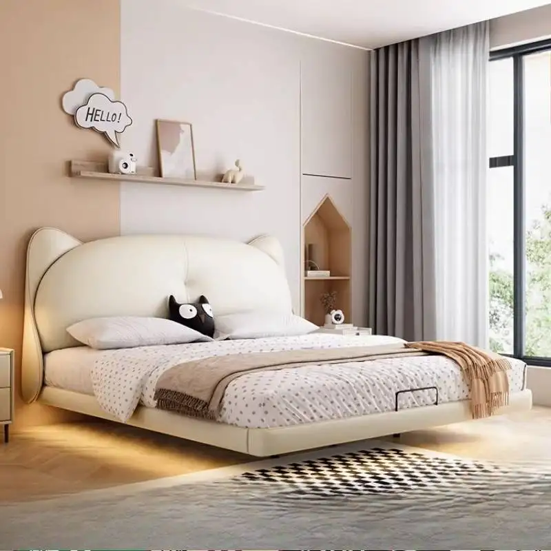 

Luxury Double Decoration Bed Bedrooms Accessories Wood Double Bases Frames Bed Sets Style Household Letto Singolo Furniture Home