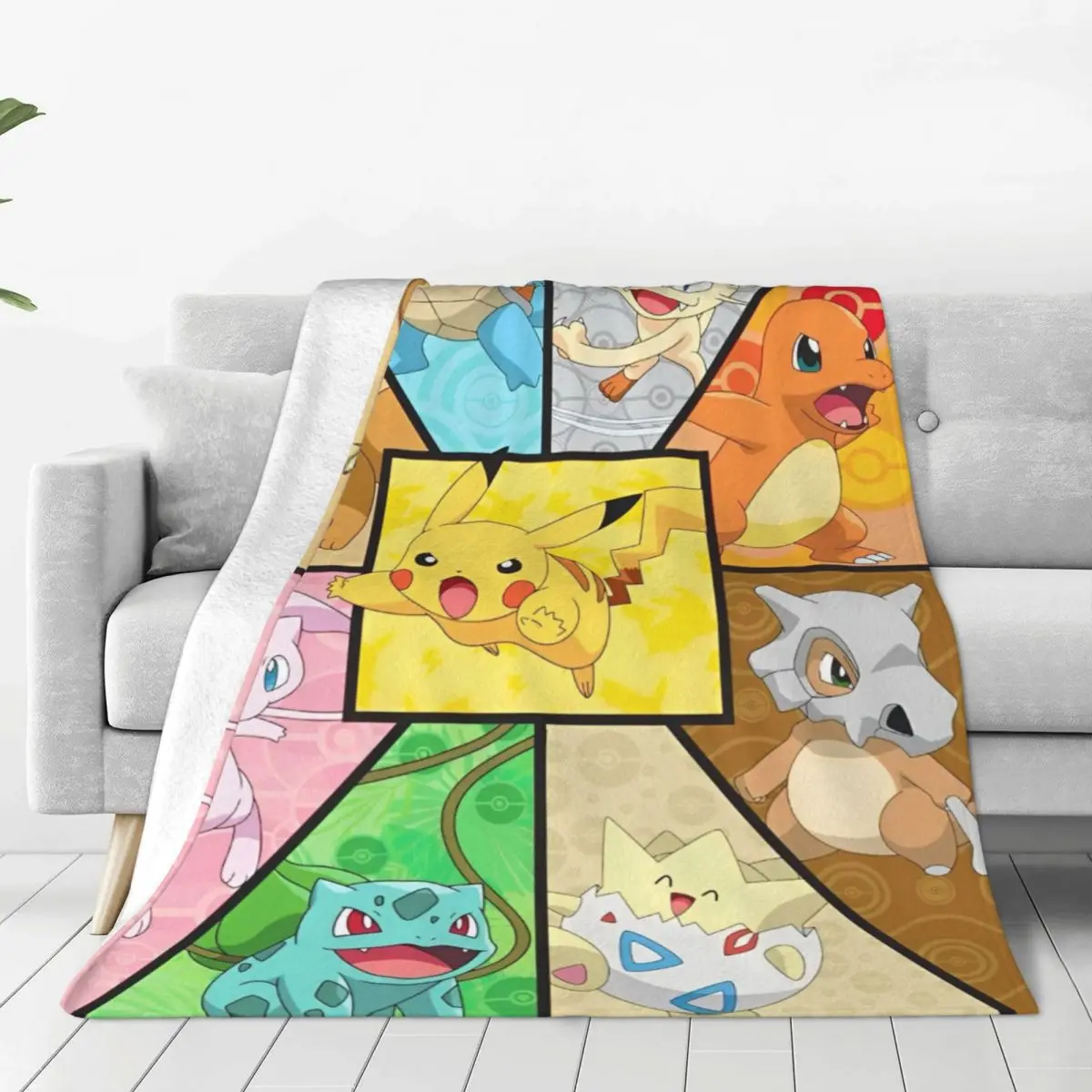 Pokemon Pikachu Japan Anime Cartoon Blanket Decorative Flannel Throw Blanket For Outdoor Warm Custom Quality Bedspread Gift