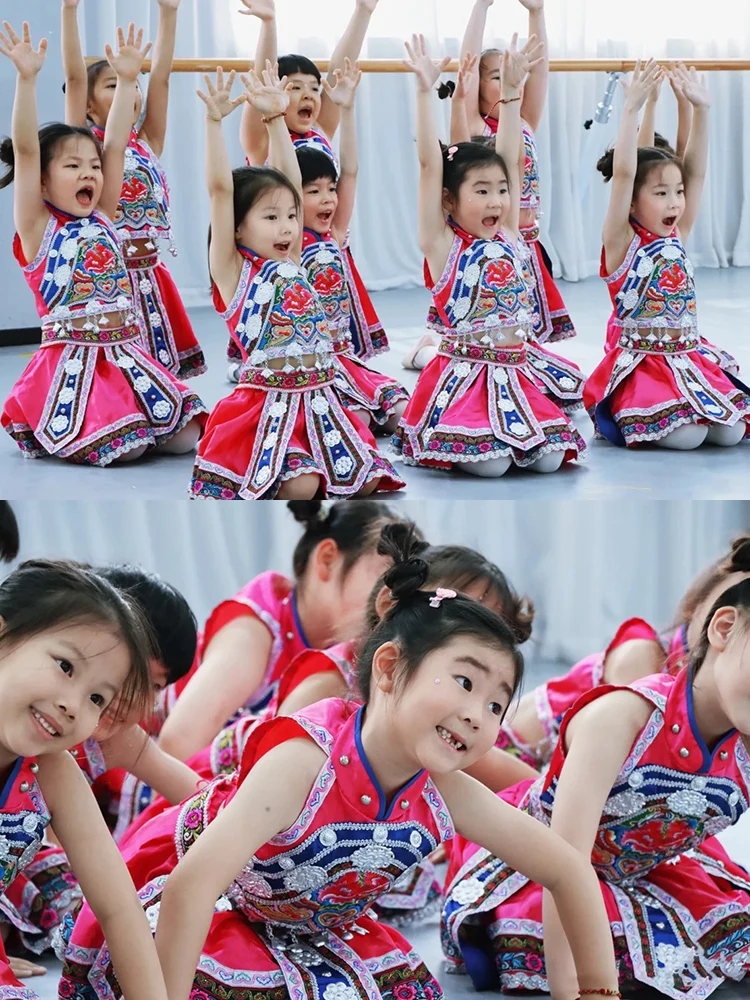 

Hani And Miao Ethnic Children's Clothing Red Mountain Fruit Baby Dance Performance Costume Polyester Material Online Exclusive