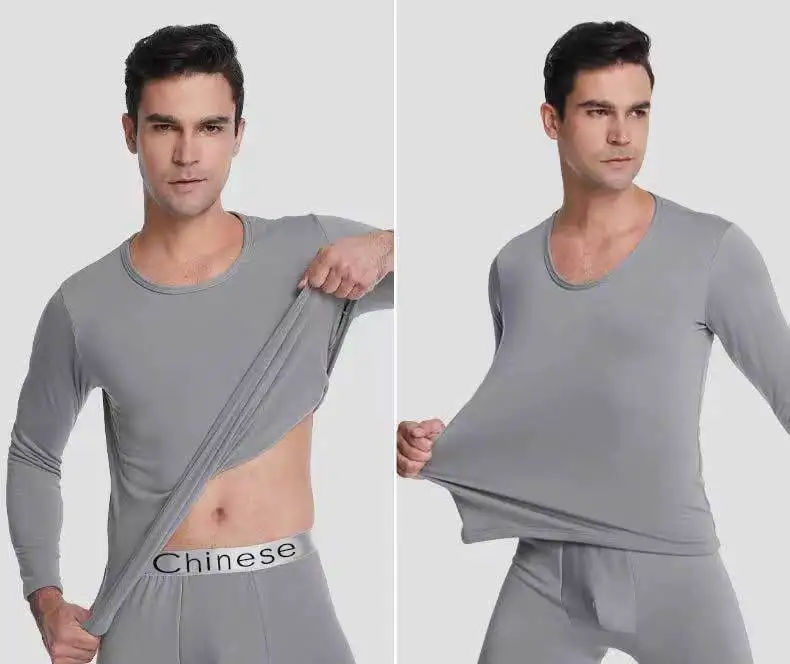 2025 Autumn Winter New Item 1 Tight Fitting Thick Warm Underwear Mens Round Neck Long Sleeved Autumn Coat Breathable Bottom Coat