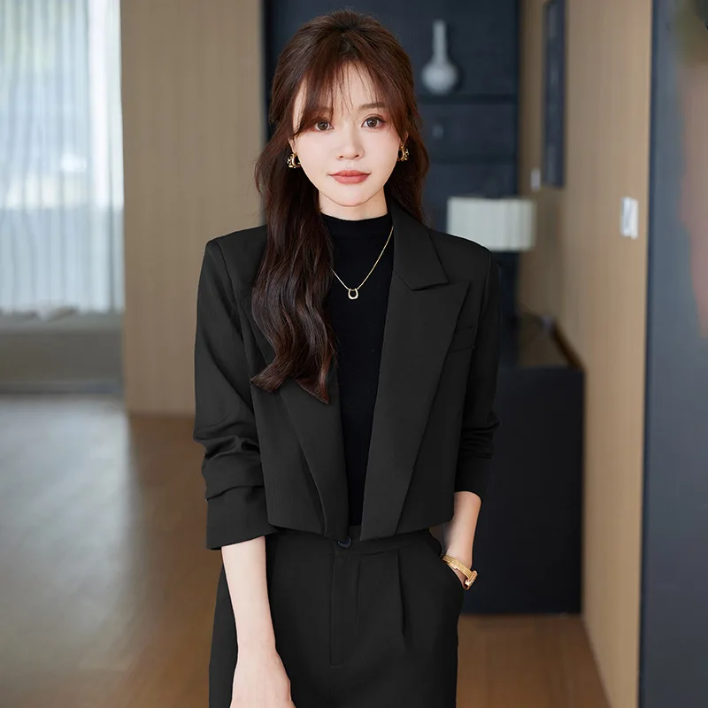 Small Suit Jacket Women's Autumn Fashion Short Business Wear Temperament Goddess Style This Year's Popular Small Suit Suit