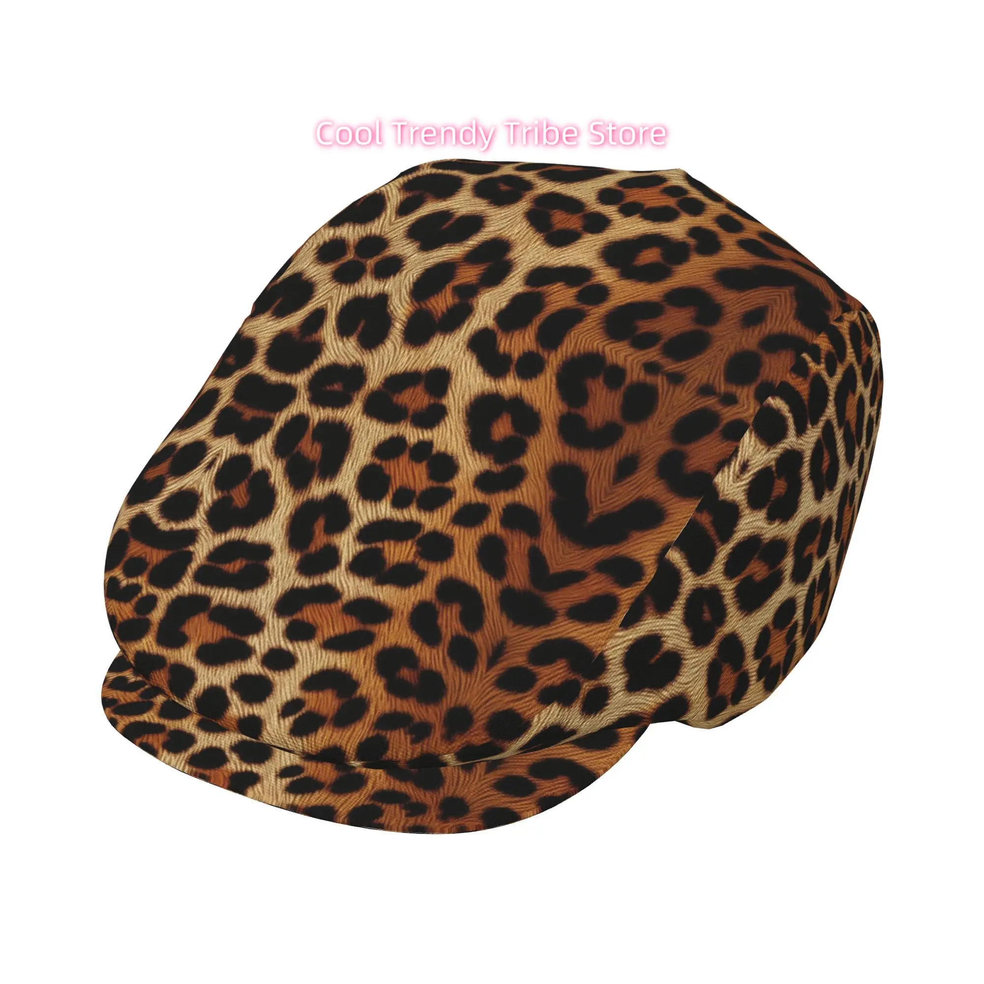 2D Flat - 1pc of Classic Leopard Print Beret, a Vintage Newsboy Hat, Suitable for Everyone, an Essential Fashion Item for Both O