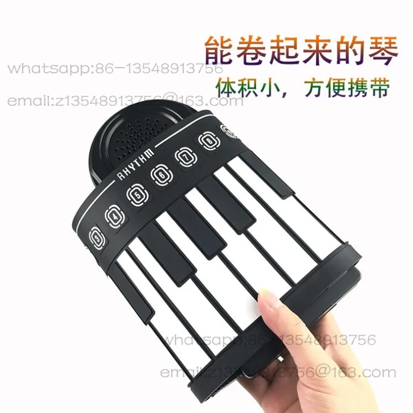 Children's Starter 49 Keys Hand Roll Piano Electronic Soft Folding Portable