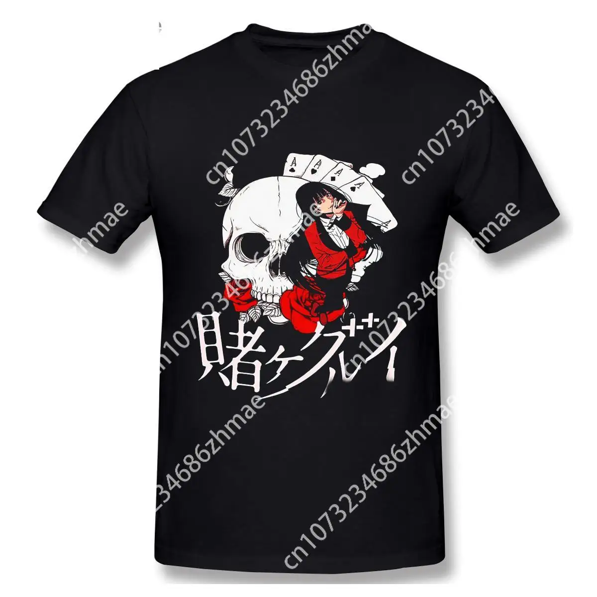 Compulsive Gambler Yumeko Jabami Kakegurui Anime T Shirt for Men Top Short Sleeve Tshirt Cotton Round Neck T-Shirts Tees