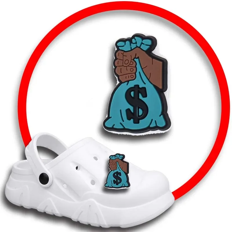 The Dollar Bag Shoe Charms for Crocs Sandals Women Clogs Pins Shoe Decorations Accessory Men Badges Girls Kids Shoes Accessories