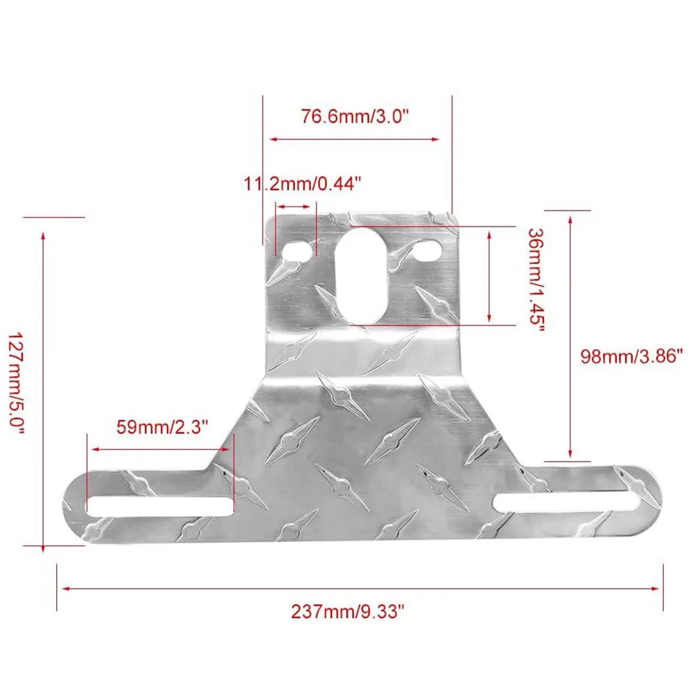 Suporte de placa de alumínio de alta qualidade, prata americana, acessórios de luz de reboque, suporte de placa de alumínio