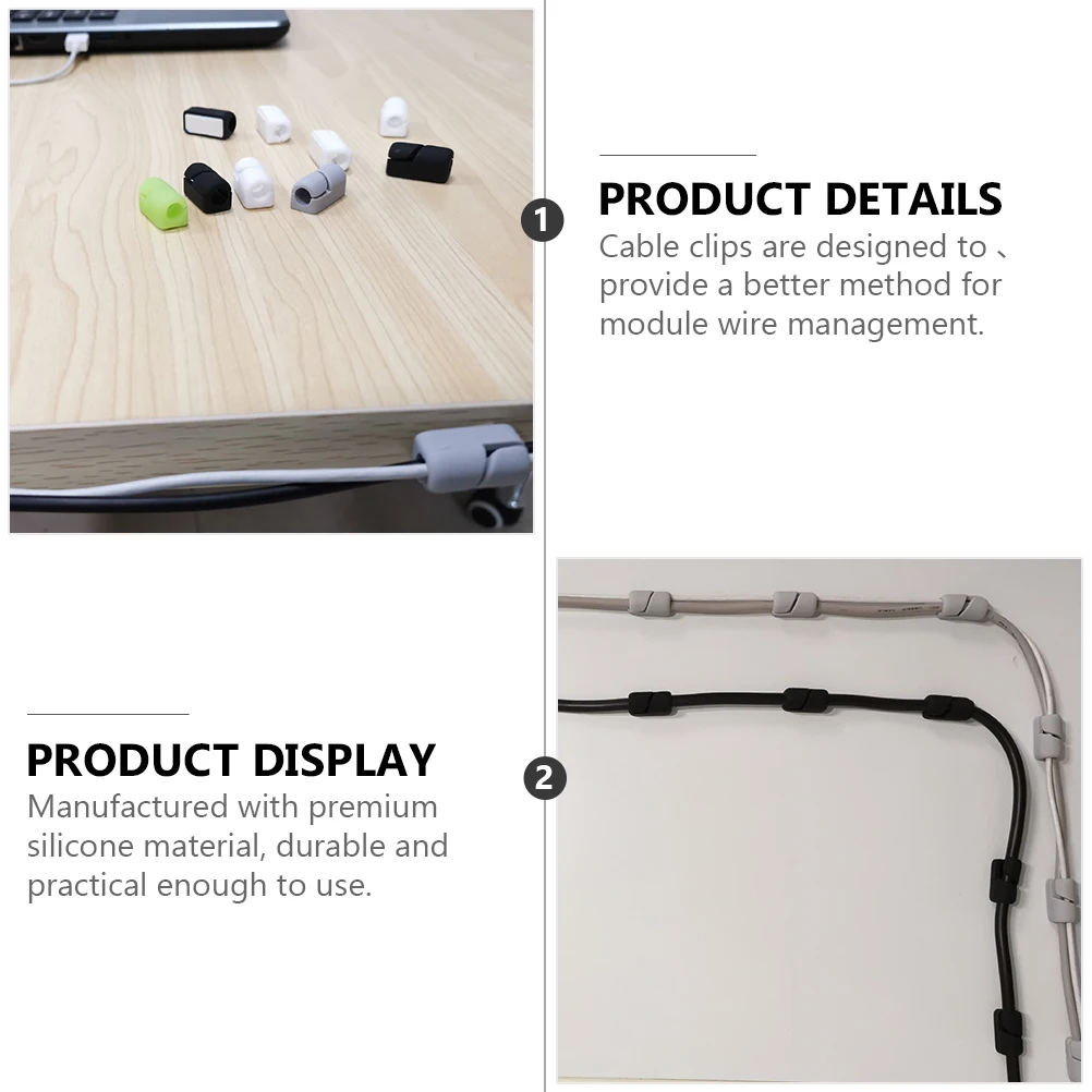 20 pcs Fixed Clamp Silicone Clips For Wire Management Cable Organizer Desktop Storage Clamp Cable Fixing Buckle