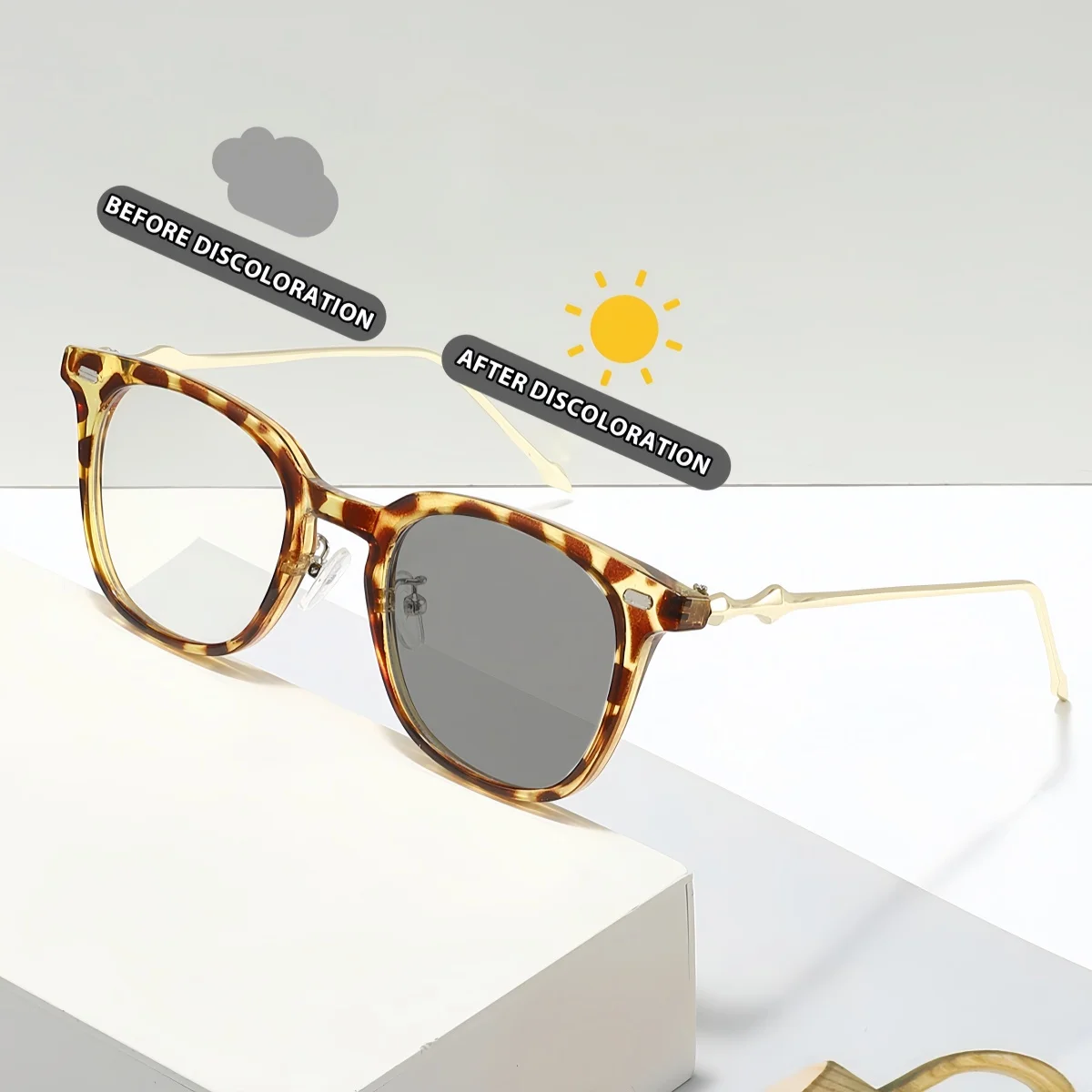 1PC modische Farbwechsel-Sonnenbrille für Herren und Damen im europäischen und amerikanischen Retro-Stil, trendig und vielseitig, leicht