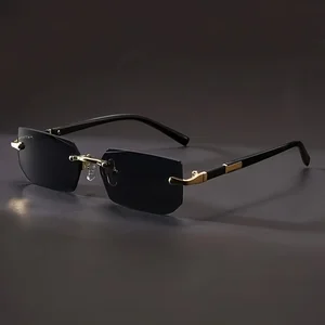 Óculos sem aro para homens e mulheres, tons retangulares, pequenos óculos quadrados, femininos e masculinos, praia e férias, óculos de viagem, 1pc 8 principais vendas oculos retangular pequeno de sol - №6