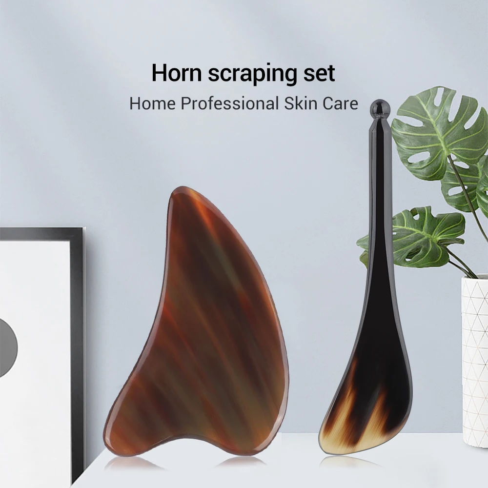 

Natural Ox Horn Gua Sha Board for Face Scraper Face Massager Facial Lift Neck Body Scraping Massage Beauty Tool