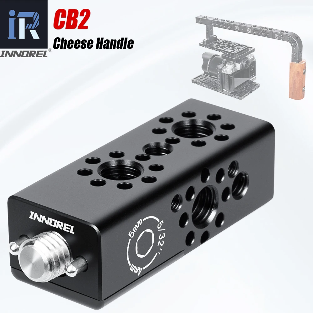 INNOREL CB2 Barra de Agarre Multifunción para Queso, Extensión de Agarre para Queso con Orificios de Localización Arri de 3/8" y 1/4" para Jaula de Cámara