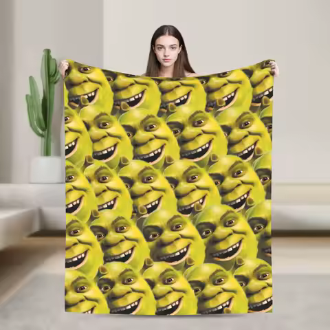 Funny S-Shreks Pattern Blanket Cover Plush Throw Blanket Summer Air Conditioning Decoration Ultra-Soft Warm Bedsprea,