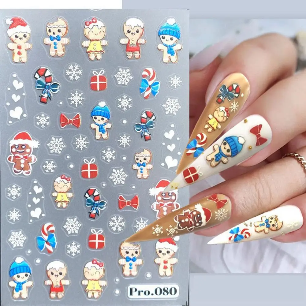 Elch Weihnachten 5D Nagelaufkleber Schneeflocke Verschiedene Weihnachten Nail Art Aufkleber Geprägt Relief Weihnachtsmann Nail Art Ornament