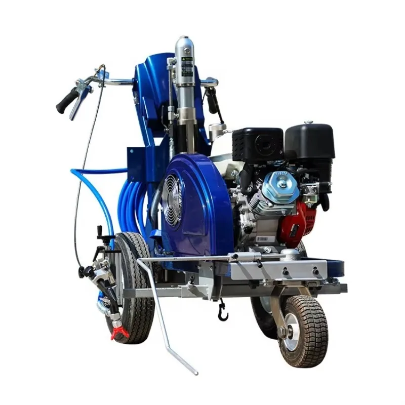 

Road Line Marking Machine Traffic Line Painting Ride Hand Push Engine Paint Stripping Road Marking Machine