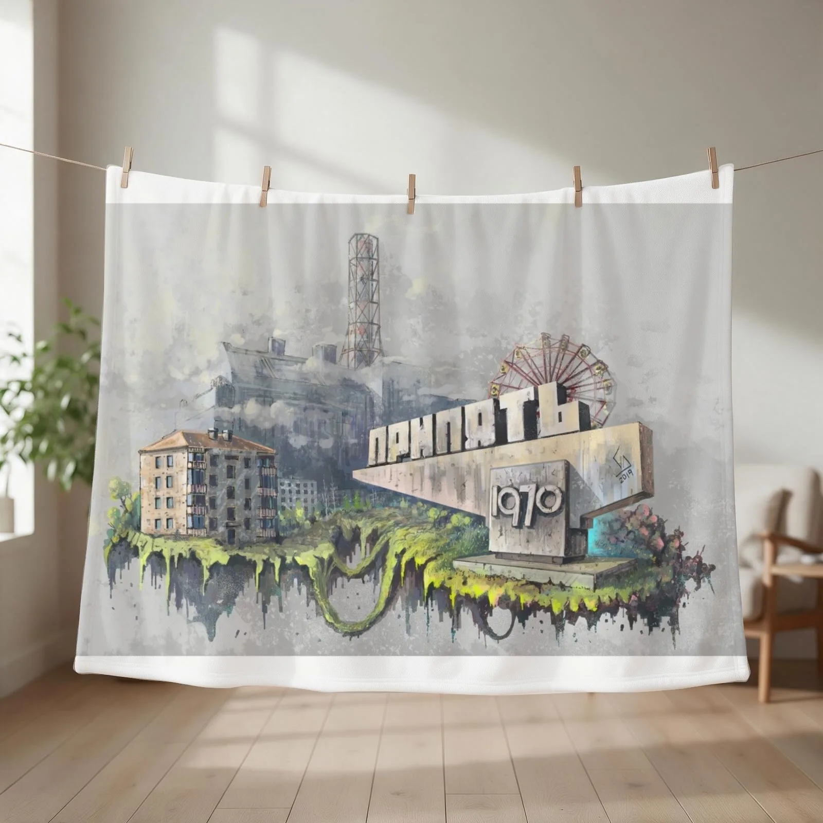 Chernobyl Throw Blanket couch cozy soft plush fuzzy picnic outdoor blanket
