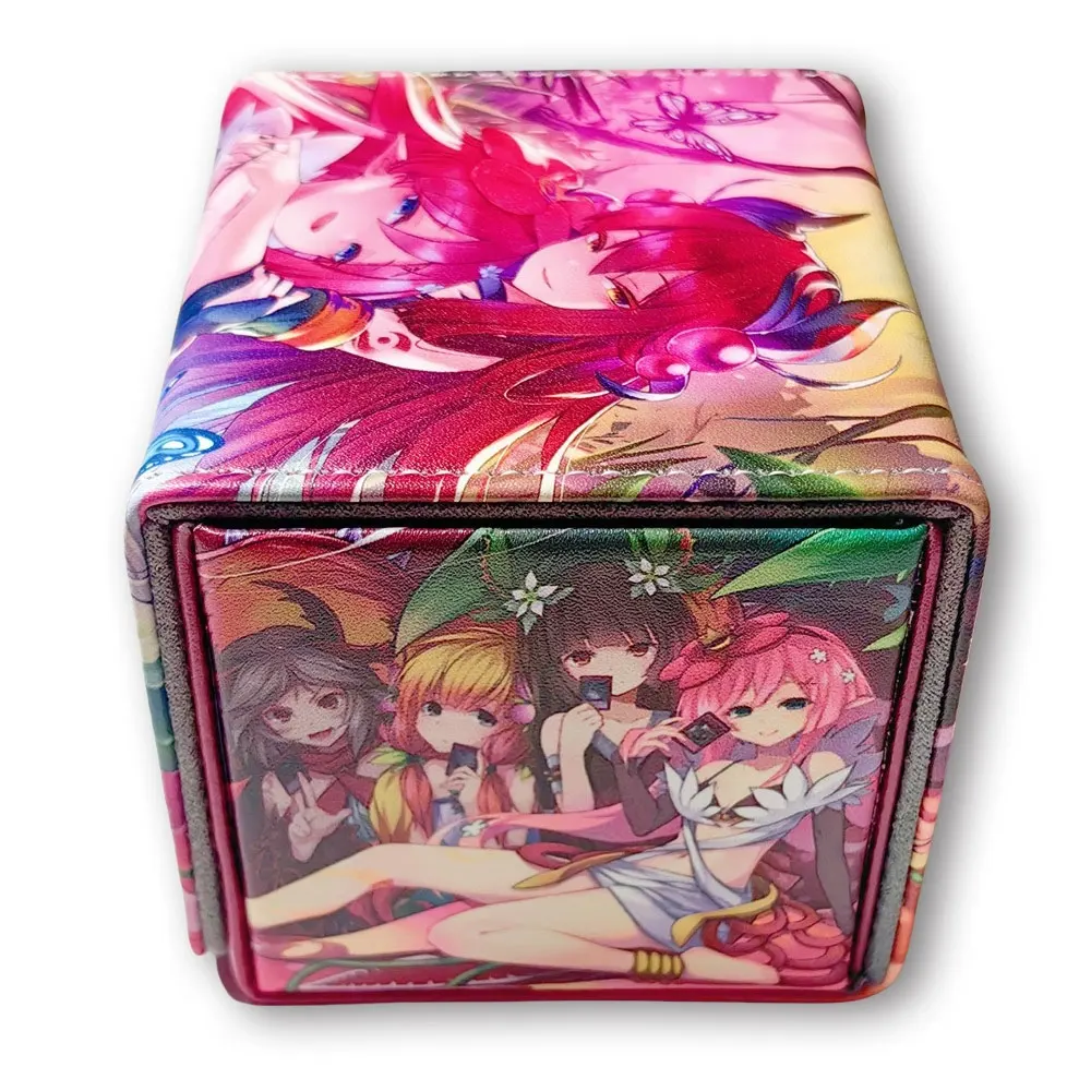 100+ PU Anime Cards Storage Box Deck Board Game TCG Cards Box Protector Bag for MGT/Pkm/Yu-gi-oh/Trading Card Collecting Game