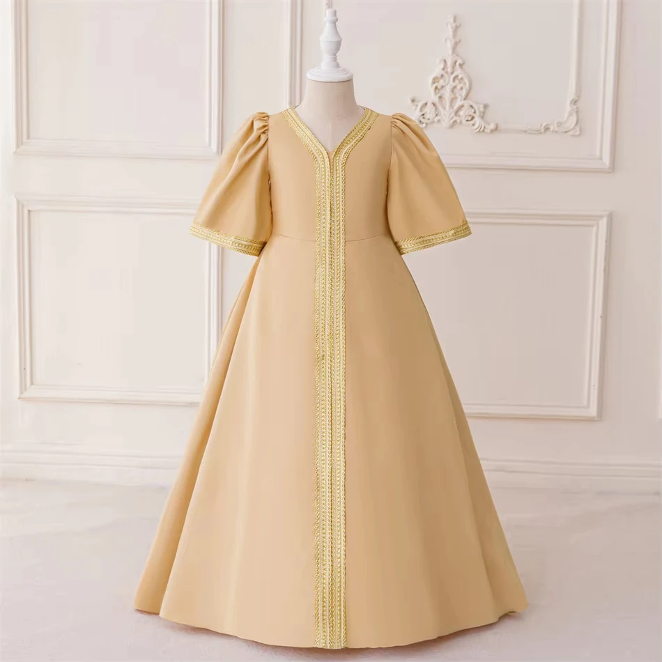 

Праздничное платье для девочек на Рамадан 2026: мусульманское платье с длинным рукавом, детский наряд для праздника Ид, модные костюмы для девочек в арабском стиле, повседневные платья