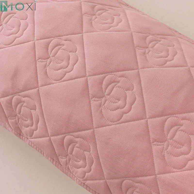 Class A Soybean Cotton Fiber Quilted Long Pillowcase,Skin-friendly Soft Washed Cotton Linen Fabric,Pillow Case for Couple Lover