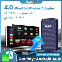 Carlinkit-adaptador inalámbrico CarPlay para teléfono móvil, dispositivo con cable automático para Android 4,0, compatible con Vw, Skoda, Toyota, Peugeot, Kia, Mazda, IPhone