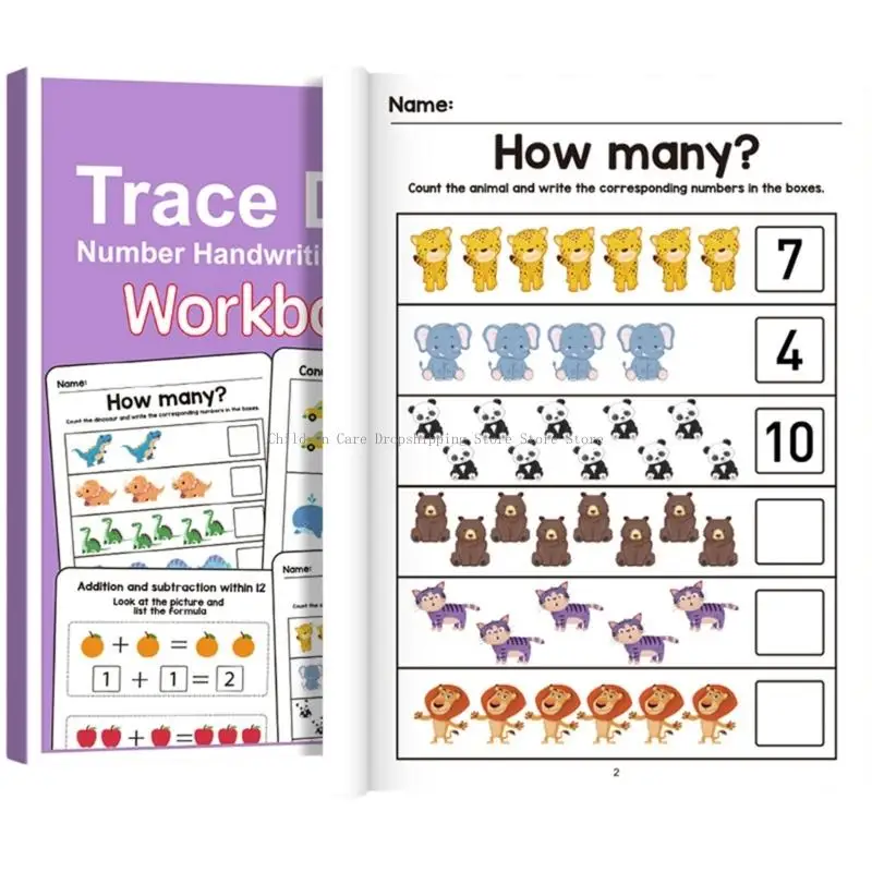 Draagbaar wiskundeoefenboek voor kinderen met ouder-kindactiviteiten Veilige niet-giftige materialen Progressieve voor