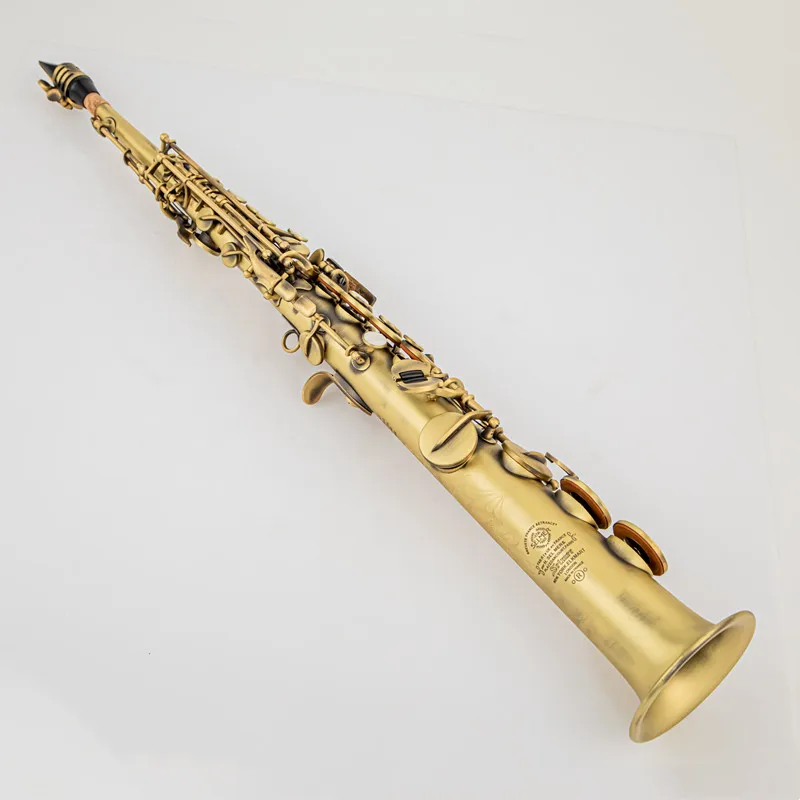 Popular Saxophone Soprano Bb Retro sax Antique copper Musical instrument High Quality With Case All Accessories