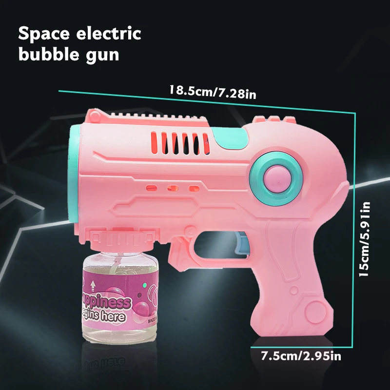 Pistola de bolhas para crianças, 2 pacotes, máquina automática de bolhas, varinhas de bolhas de 10 furos para crianças com luzes LED e solução, Ea