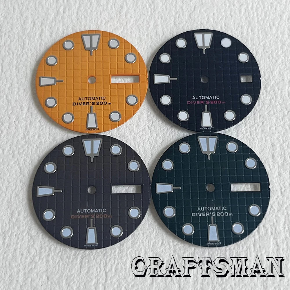 28.5mm 3d waffle em forma de relógio dial acessórios adequados para nh36 nh35 relógio movimento dial modificação tendência acessórios