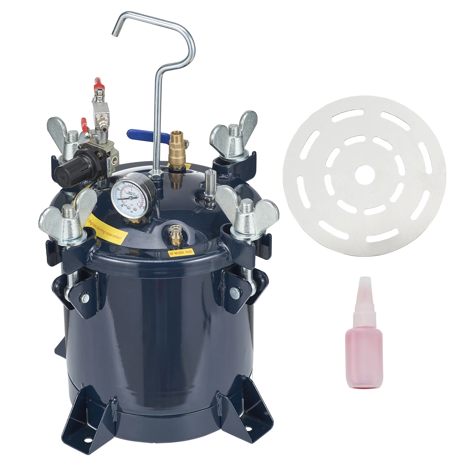

SucceBuy 10L Spray Paint Pressure Pot Tank Air Paint Pressure Pot Metal Rack Leak Repair Sealant for Industry Home Construction