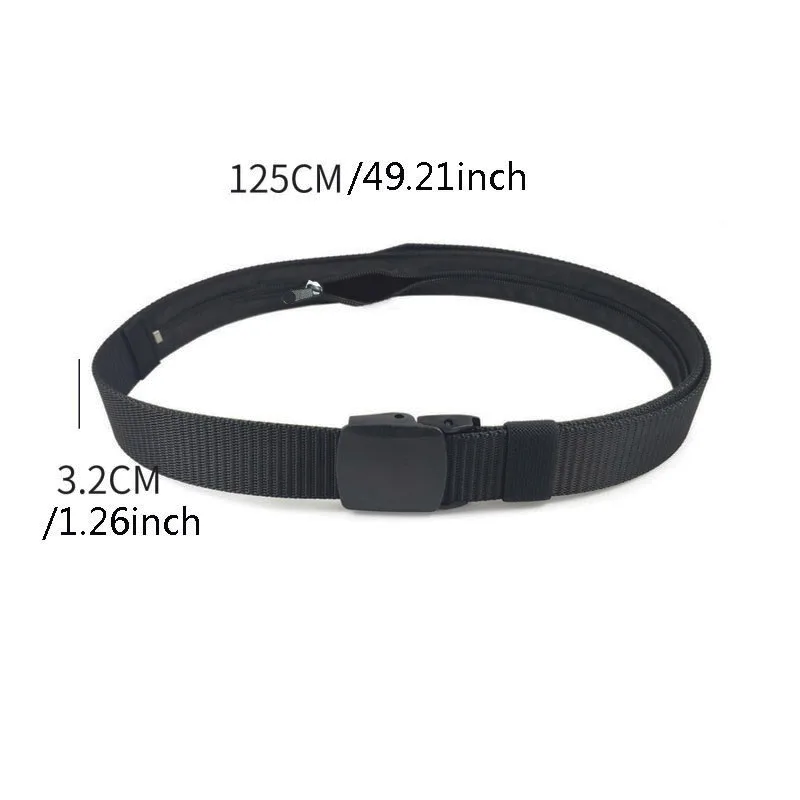 Travel Cash Anti Theft Belt Waist Bag Women Portable Hidden Money Strap Belt Wallet Waist Pack Men Secret Hiding Belt 1/2PCS image 3