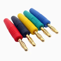 5pcs 4mm Plugs Gold Plated Musical Speaker Cable Wire Pin Banana Plug Connectors Red/Black/Blue/Green/Yellow