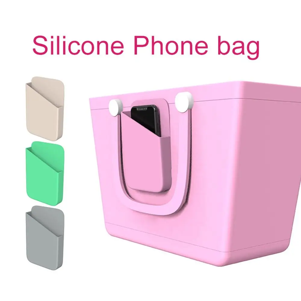 Silicone Storage Pouch Eco-friendly Flexible Phone Organizer Reusable Phone Insert Case for Bogg Bag Ideal Beach Bag Connector