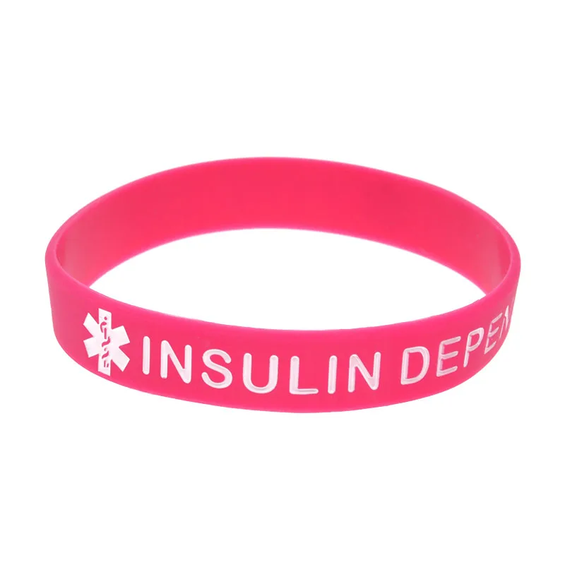 50 Stück, Typ 1, Diabetiker-Armband, Silikon, zur Sensibilisierung für die Diabetesserkrankung, Gummiarmband, unisex. – Detail 3