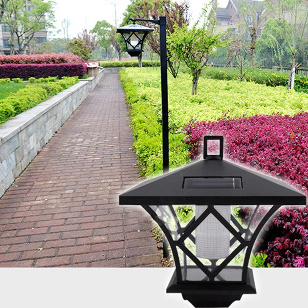 Solar Post Light Waterproof Simple Installation High Brightness Auto On/Off Solar Lamp Retro Style Decorative Landscape Light